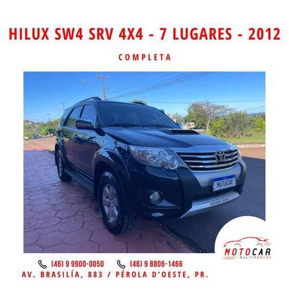 TOYOTA HILUX SW4 3.0 SRV 4X4 7 LUGARES 16V TURBO INTERCOOLER DIESEL 4P AUTOMÁTICO TOYOTA HILUX SW4 3.0 SRV 4X4 7 LUGARES 16V TURBO INTERCOOLER DIESEL 4P AUTOMÁTICO